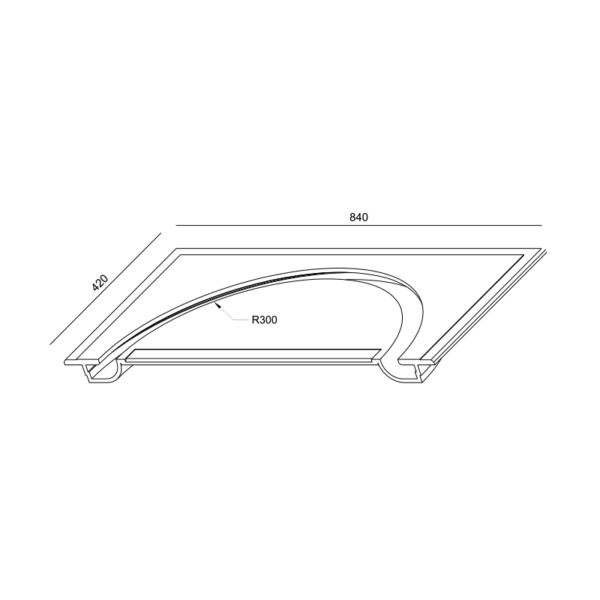 Γύψινο Φωτιστικό Οροφής / Τοίχου R300 για Ταινία LED ACA DECOR   – G8020W