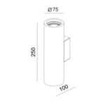 Γύψινο Φωτιστικό Τοίχου Up-Down 2xGU10 Λευκό ACA DECOR  – G85092W