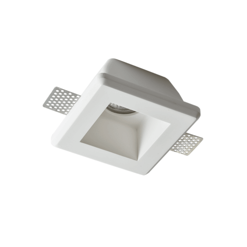 Γύψινη Βάση Σποτ GU10 – MR16 Χωνευτή Τετράγωνη 12x12cm Σταθερή Λευκή ACA DECOR – G90011C