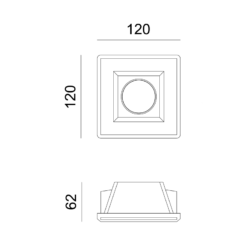 Γύψινη Βάση Σποτ GU10 – MR16 Χωνευτή Τετράγωνη 12x12cm Σταθερή Λευκή ACA DECOR  – G90011C