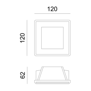 Γύψινη Βάση Σποτ GU10 – MR16 με Γυαλί Χωνευτή Τετράγωνη 12x12cm Σταθερή Λευκή ACA DECOR  – G9001GC