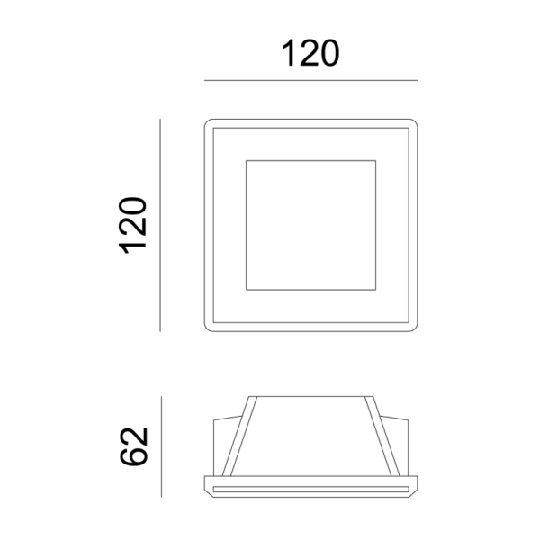 Γύψινη Βάση Σποτ GU10 – MR16 με Γυαλί Χωνευτή Τετράγωνη 12x12cm Σταθερή Λευκή ACA DECOR  – G9001GC
