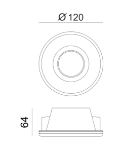 Γύψινη Βάση Σποτ GU10 – MR16 Χωνευτή Στρογγυλή ø120 Σταθερή Λευκή ACA DECOR  – G90021C