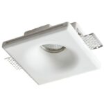 Γύψινη Βάση Σποτ GU10 – MR16 Χωνευτή Στρογγυλή 13x13cm Σταθερή Λευκή ACA DECOR  – G90031C