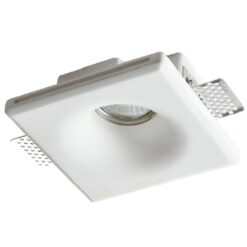Γύψινη Βάση Σποτ GU10 – MR16 Χωνευτή Στρογγυλή 13x13cm Σταθερή Λευκή ACA DECOR  – G90031C