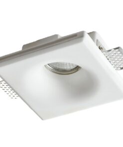 Γύψινη Βάση Σποτ GU10 – MR16 Χωνευτή Στρογγυλή 13x13cm Σταθερή Λευκή ACA DECOR  – G90031C