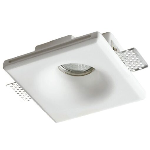 Γύψινη Βάση Σποτ GU10 – MR16 Χωνευτή Στρογγυλή 13x13cm Σταθερή Λευκή ACA DECOR  – G90031C