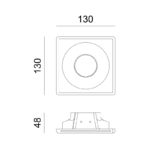 Γύψινη Βάση Σποτ GU10 – MR16 Χωνευτή Στρογγυλή 13x13cm Σταθερή Λευκή ACA DECOR  – G90031C