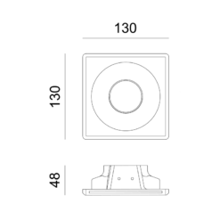 Γύψινη Βάση Σποτ GU10 – MR16 Χωνευτή Στρογγυλή 13x13cm Σταθερή Λευκή ACA DECOR  – G90031C
