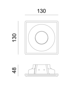 Γύψινη Βάση Σποτ GU10 – MR16 Χωνευτή Στρογγυλή 13x13cm Σταθερή Λευκή ACA DECOR  – G90031C