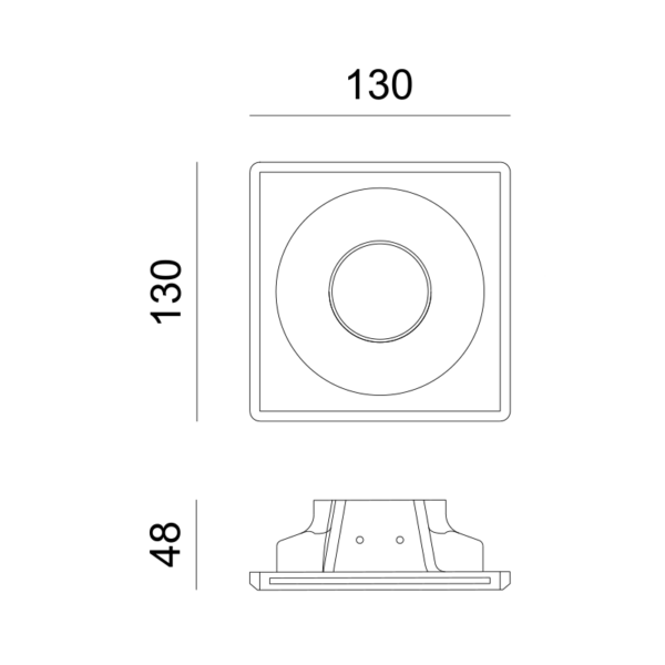 Γύψινη Βάση Σποτ GU10 – MR16 Χωνευτή Στρογγυλή 13x13cm Σταθερή Λευκή ACA DECOR  – G90031C