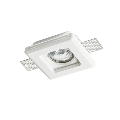 Γύψινη Βάση Σποτ GU10 – MR16 Χωνευτή Τετράγωνη 10x10cm Σταθερή Λευκή ACA DECOR  – G90041C