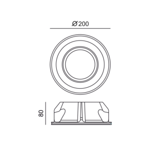Γύψινη Βάση Σποτ AR111 Χωνευτή Στρογγυλή ø200 Σταθερή Λευκή ACA DECOR  – G90151C