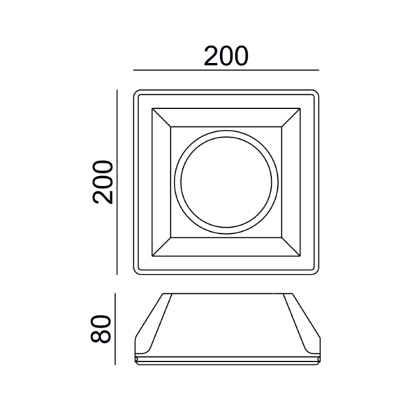 Γύψινη Βάση Σποτ AR111 Χωνευτή Τετράγωνη 20×20 Σταθερή Λευκή ACA DECOR  – G90161C