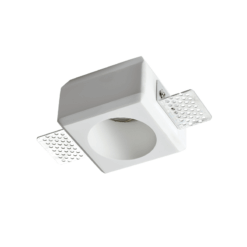 Γύψινη Βάση Σποτ GU10 – MR16 Χωνευτή Στρογγυλή 8x8cm Σταθερή Λευκή ACA DECOR  – G90271C
