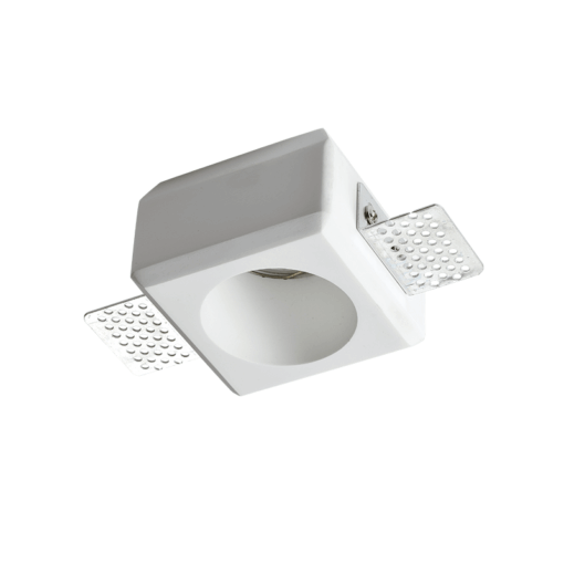 Γύψινη Βάση Σποτ GU10 – MR16 Χωνευτή Στρογγυλή 8x8cm Σταθερή Λευκή ACA DECOR  – G90271C