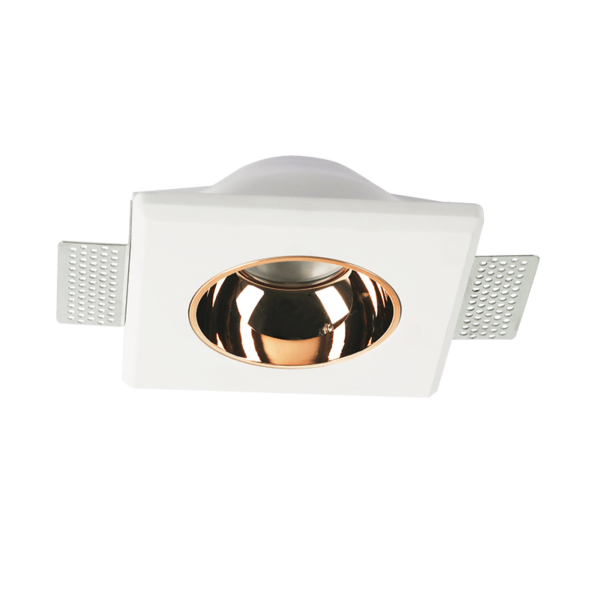 Γύψινη Βάση Σποτ GU10 – MR16 Χωνευτή Στρογγυλή 14.2×14.2cm Σταθερή Λευκή ACA DECOR  – G90451C