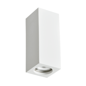 Γύψινη Βάση Σποτ GU10 – MR16 Επιφανειακή Τετράγωνη 70x70x170 Λευκή ACA DECOR  – G95201C