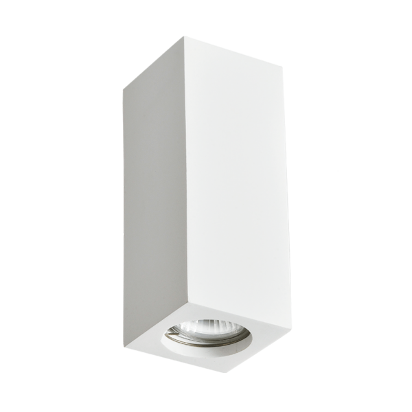 Γύψινη Βάση Σποτ GU10 – MR16 Επιφανειακή Τετράγωνη 70x70x170 Λευκή ACA DECOR  – G95201C