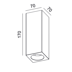 Γύψινη Βάση Σποτ GU10 – MR16 Επιφανειακή Τετράγωνη 70x70x170 Λευκή ACA DECOR  – G95201C