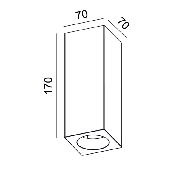 Γύψινη Βάση Σποτ GU10 – MR16 Επιφανειακή Τετράγωνη 70x70x170 Λευκή ACA DECOR  – G95201C