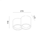 Γύψινο Φωτιστικό Οροφής 2 Στρογγυλά GENI 2xGX53 ACA – G96012