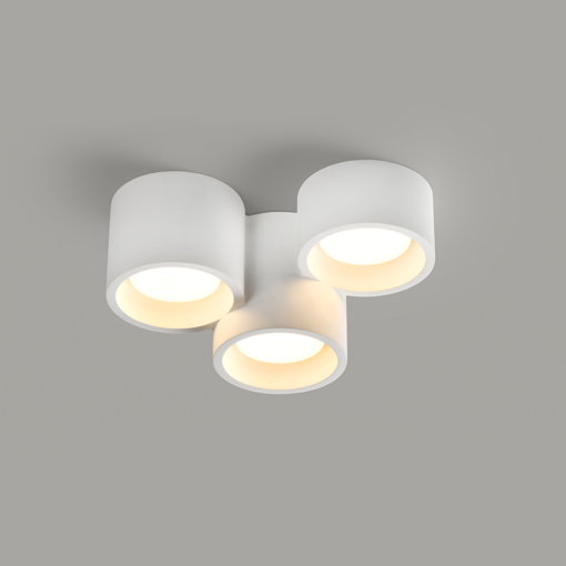 Γύψινο Φωτιστικό Οροφής 3 Στρογγυλά GENI 3xGX53 ACA – G96013