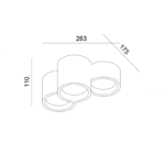 Γύψινο Φωτιστικό Οροφής 3 Στρογγυλά GENI 3xGX53 ACA – G96013