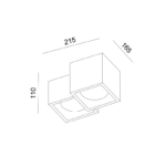 Γύψινο Φωτιστικό Οροφής 2 Τετράγωνα GENI 2xGX53 ACA – G96022