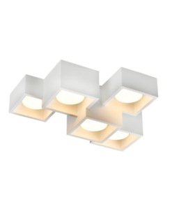 Γύψινο Φωτιστικό Οροφής 5 Τετράγωνα GENI 5xGX53 ACA – G96025