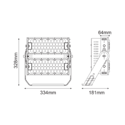 LED Προβολέας Μαύρος 240W 37200lm 5000K 60° 230V IP66 IK10 ACA – GLAD2405060