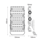 LED HIGH POWER FLOOD LUMINAIRE 480W, 74400LM, 5000K, 60°, 230V AC, IP66, IK10 ACA – GLAD4805060