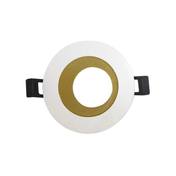 Βάση Σποτ GU10 – MR16 Χωνευτή  Στρογγυλή Λευκό Χρυσό ACA –  GLGU1WG