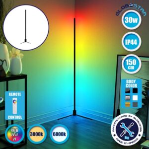 Μοντέρνο Minimal Επιδαπέδιο Μαύρο Φωτιστικό 150cm LED 30 Watt με Ασύρματο Χειριστήριο Αφής 2.4G RF & Dimmer RGBW+WW Πολύχρωμο – Ψυχρό – Ημέρας – Θερμό GloboStar ALIEN Design GLOBO-150-9