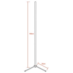 Μοντέρνο Minimal Επιδαπέδιο Μαύρο Φωτιστικό 150cm LED 30 Watt με Ασύρματο Χειριστήριο Αφής 2.4G RF & Dimmer RGBW+WW Πολύχρωμο – Ψυχρό – Ημέρας – Θερμό GloboStar ALIEN Design GLOBO-150-9