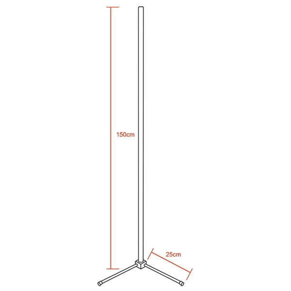 Μοντέρνο Minimal Επιδαπέδιο Μαύρο Φωτιστικό 150cm LED 30 Watt με Ασύρματο Χειριστήριο Αφής 2.4G RF & Dimmer RGBW+WW Πολύχρωμο – Ψυχρό – Ημέρας – Θερμό GloboStar ALIEN Design GLOBO-150-9