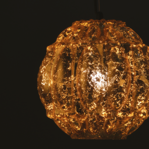 ACA DECOR   – Κρεμαστό Φωτιστικό 1ΧΕ27 Γυαλί Φύλλα Χρυσού Φ25ΧΗ120cm