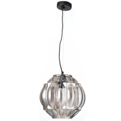 ACA DECOR   – Κρεμαστό Φωτιστικό 1ΧΕ27 Γυαλί Γκρι Φ25ΧΗ120cm
