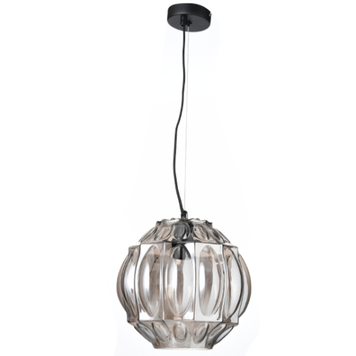 ACA DECOR   – Κρεμαστό Φωτιστικό 1ΧΕ27 Γυαλί Γκρι Φ25ΧΗ120cm