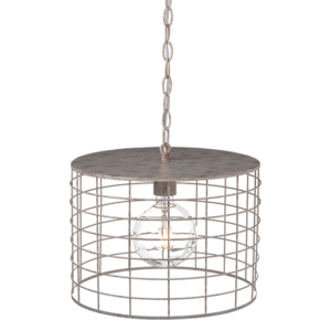 ACA DECOR   – Κρεμαστό Φωτιστικό 1ΧΕ27 Μεταλλικό Λευκό Σκουριά Φ35,2ΧΗ120cm