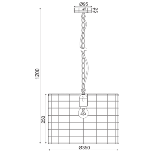 ACA DECOR   – Κρεμαστό Φωτιστικό 1ΧΕ27 Μεταλλικό Λευκό Σκουριά Φ35,2ΧΗ120cm
