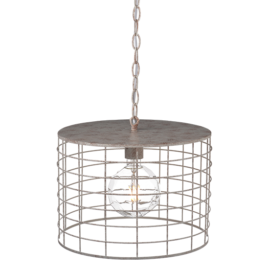 ACA DECOR   – Κρεμαστό Φωτιστικό 1ΧΕ27 Μεταλλικό Λευκό Σκουριά Φ35,2ΧΗ120cm