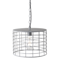 ACA DECOR   – Κρεμαστό Φωτιστικό 1ΧΕ27 Μεταλλικό Απόχρωση Τσιμέντο Φ35,2ΧΗ120cm