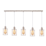 ACA DECOR   – Κρεμαστό Φωτιστικό 5ΧΕ27 Μεταλλικό Λευκό Σκουριά 100Χ12,2ΧΗ120cm