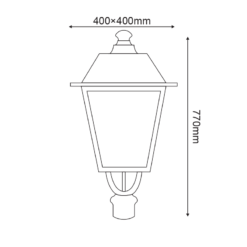 ΦΑΝΑΡΙ 4 ΠΛΕΥΡΩΝ RAL7016M ΚΟΛΩΝΑΣ Φ76 40Χ40Χ77CM ACA – HI1020