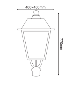 ΦΑΝΑΡΙ 4 ΠΛΕΥΡΩΝ RAL7016M ΚΟΛΩΝΑΣ Φ76 40Χ40Χ77CM ACA – HI1020