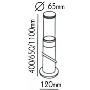 Φωτιστικό Δαπέδου 1xE27 Κολωνάκι Κήπου 65cm Γκρι Αλουμίνιο IP45 ACA – HI1032650