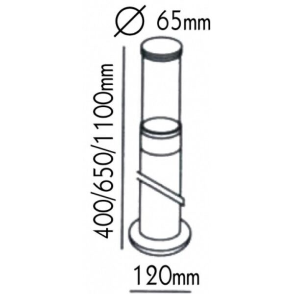 Φωτιστικό Δαπέδου 1xE27 Κολωνάκι Κήπου 65cm Γκρι Αλουμίνιο IP45 ACA – HI1032650