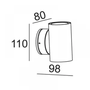 LED ΑΠΛΙΚΑ ΕΞΩΤΕΡΙΚΟΥ ΧΩΡΟΥ ΓΚΡΙ UP -DOWN  3000K IP44 ACA – HI2211