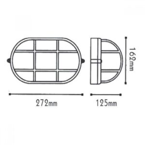Φωτιστικό Τοίχου 1xE27 Χελώνα Αλουμινίου 27cm Λευκή με Πρισματικό Γυαλί και Πλέγμα IP45 ACA – HI5021WMS
